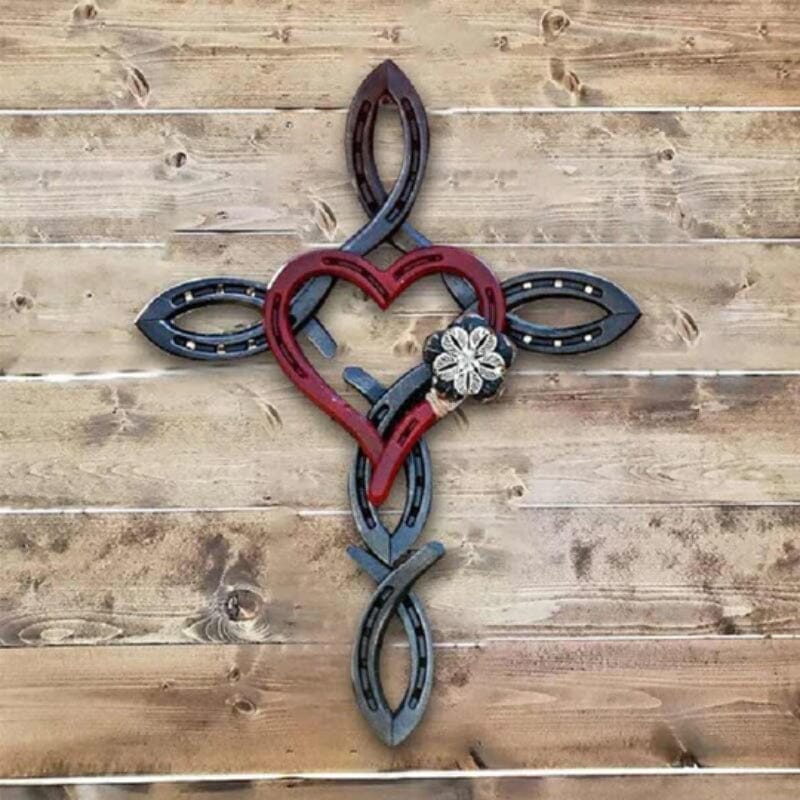 BowLift | Natural Horseshoe Cross with Heart