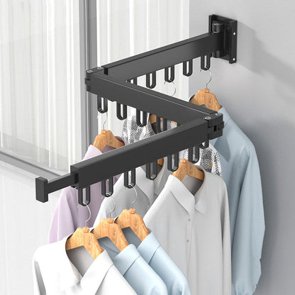 Clothes rack with foldable aluminum ring hook