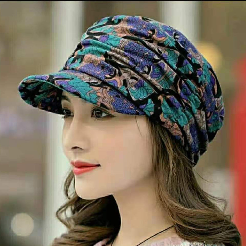 Skanto | Floral Pleated Short Brim Cap