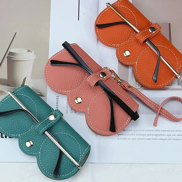 Soft leather sunglasses case
