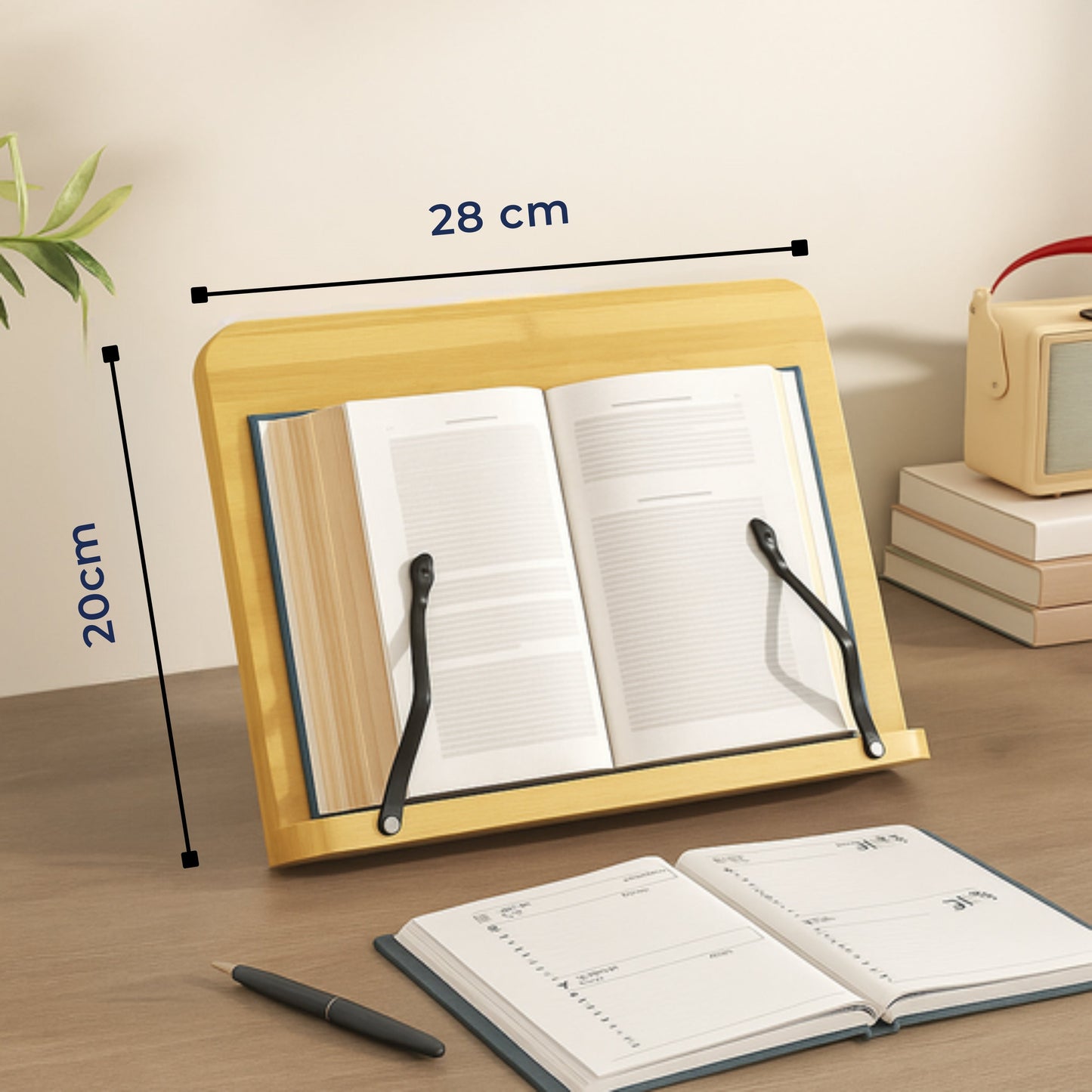 Foldable adjustable – Sturdy wooden frame – Cookbooks, tablets, and hands-free reading Karnz