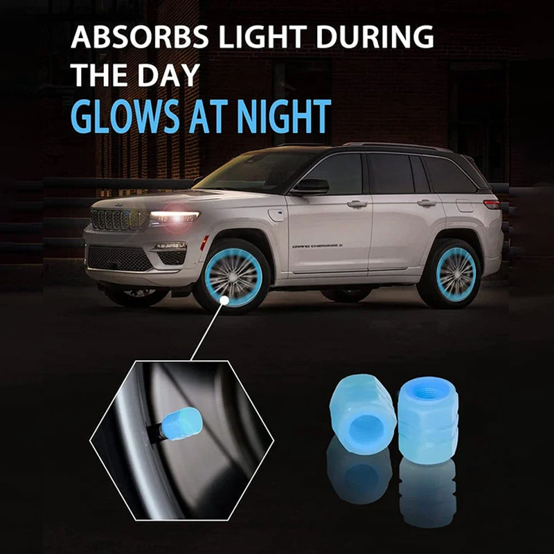 BowLift | Universal fluorescent tire valve caps (4 PCS/Set)