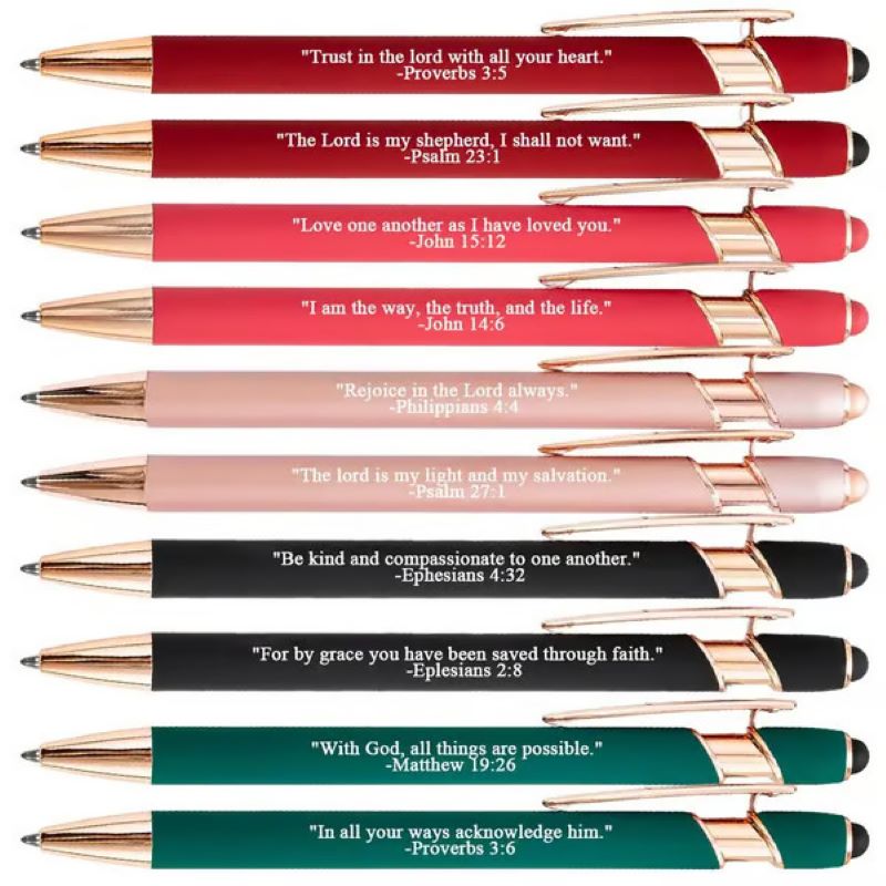 Premium Comfort Ballpoint Pens with Bible Verses – 10 Pieces