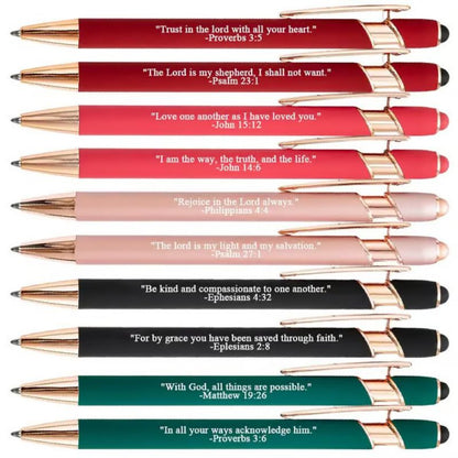 Premium Comfort Ballpoint Pens with Bible Verses – 10 Pieces