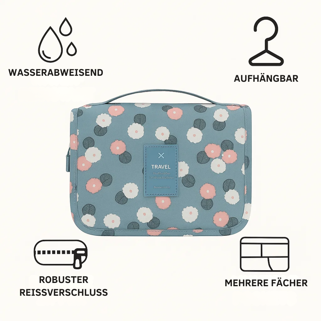 Skanto | TravelEase – Water-Repellent Toiletry Bag with Hook and Compartments | Travel Toiletry Bag