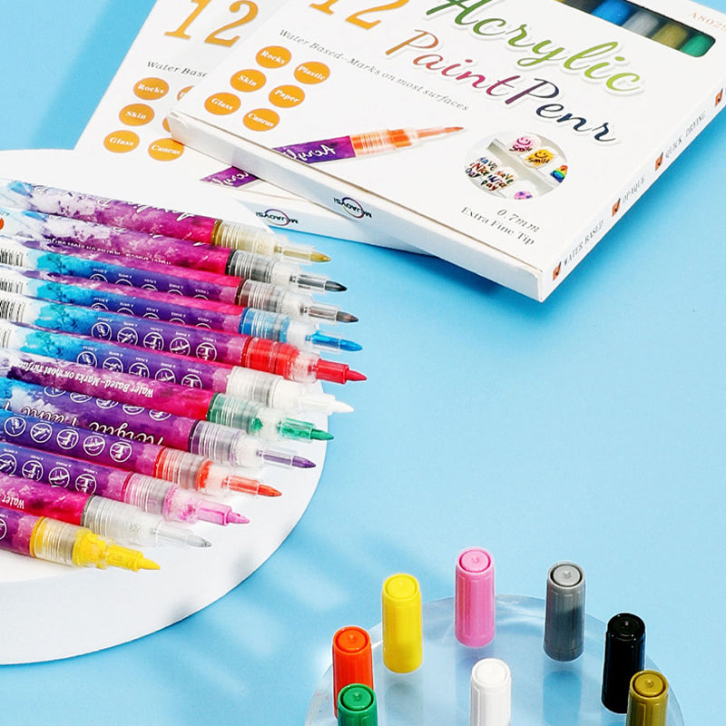 Skanto | 12-Color Ultra-Thin Curved Nail Pen