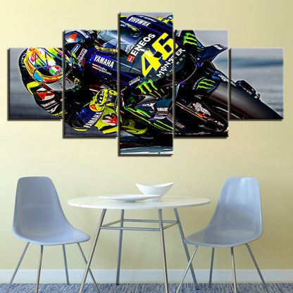 5 Piece Motorcycle Race - Canvas Wall Art Painting | Bowlift