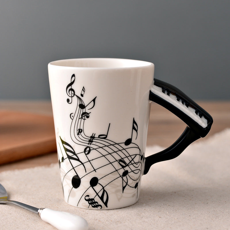 Musicians Ceramic Coffee Mug, Musical Instrument Handle Cup | Bowlift
