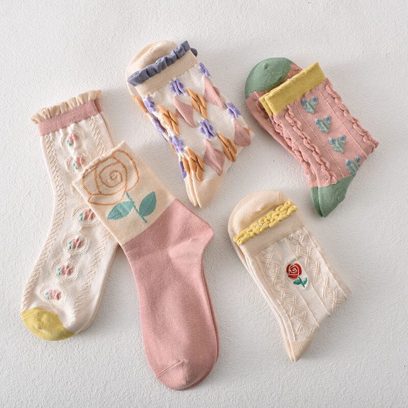 BowLift | Women's Floral Cotton Socks (10 Pairs)