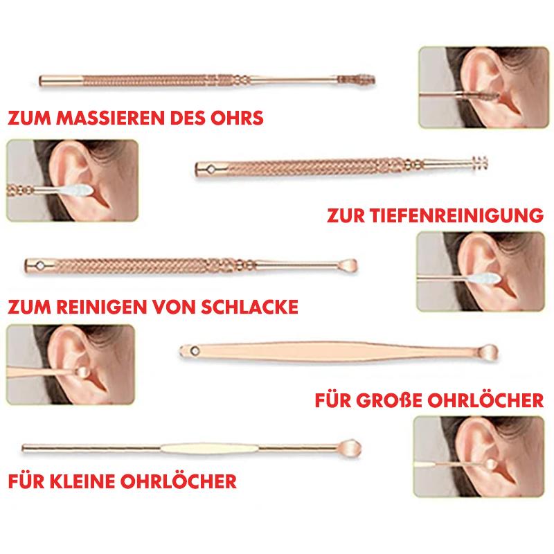 Stainless steel ear picks (6 sets)