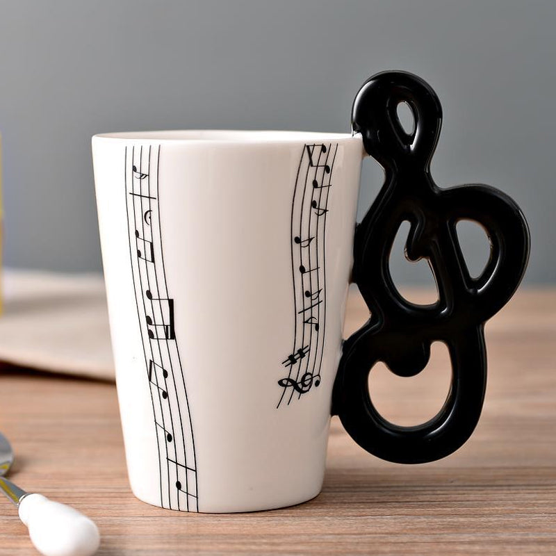Musicians Ceramic Coffee Mug, Musical Instrument Handle Cup | Bowlift
