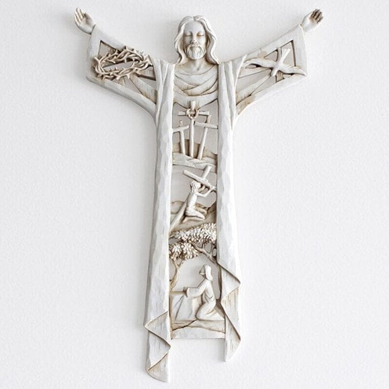 BowLift | Risen Christ Wall Cross Jesus Figures