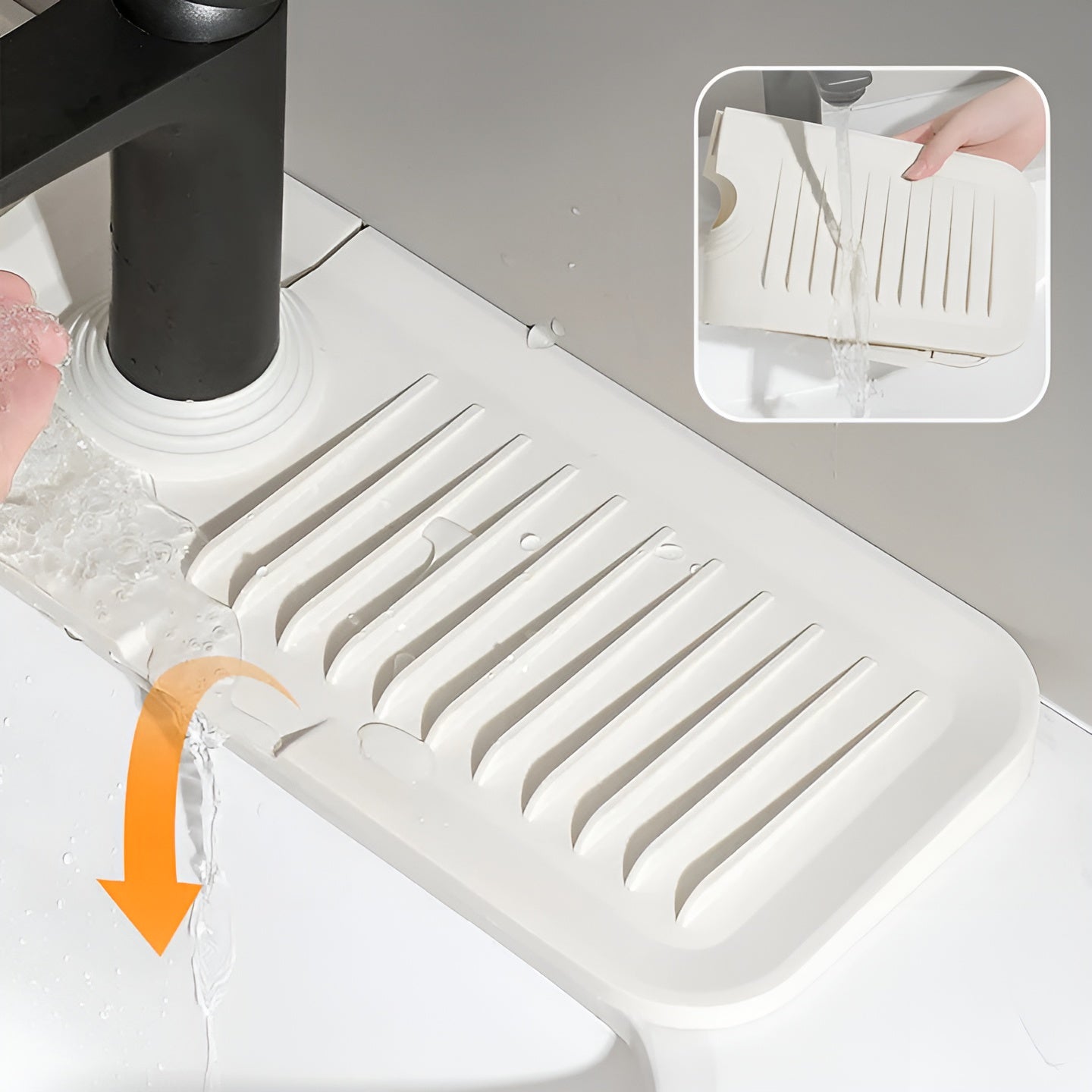 Silicone splash guard for faucet – Practical drip mat | Ideal for kitchen & bathroom | Bowlift