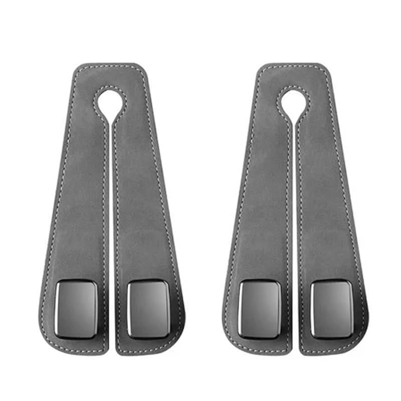 BowLift | Car Seat Back Double Hook with Phone Holder – PU Leather Organizer