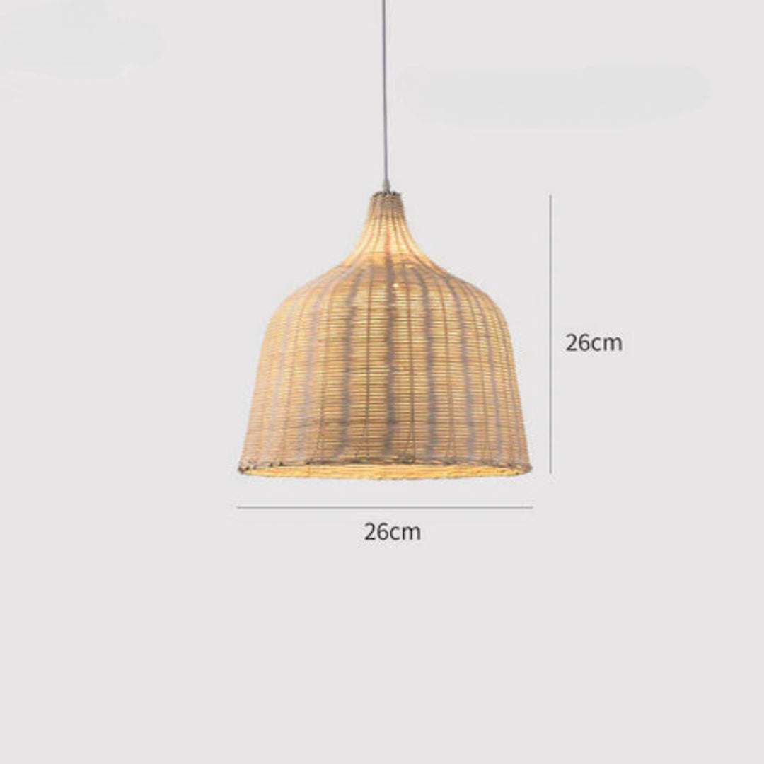 RusticGlow - Woven Rattan Pendant Light Bowlift