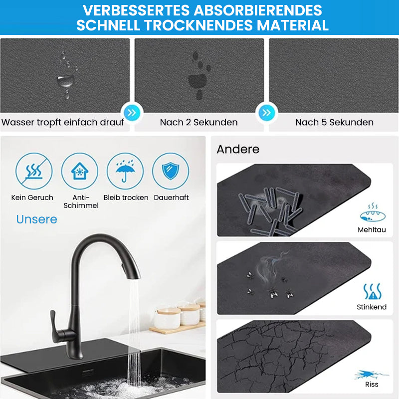Mat for faucets made of diatomaceous earth
