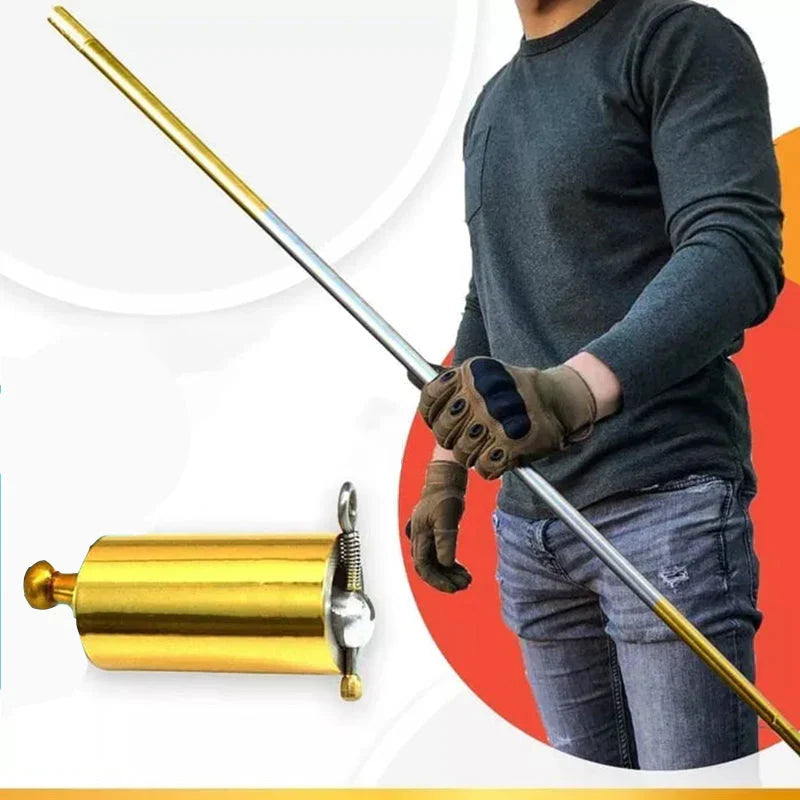 Portable metal staff for self-defense and magic