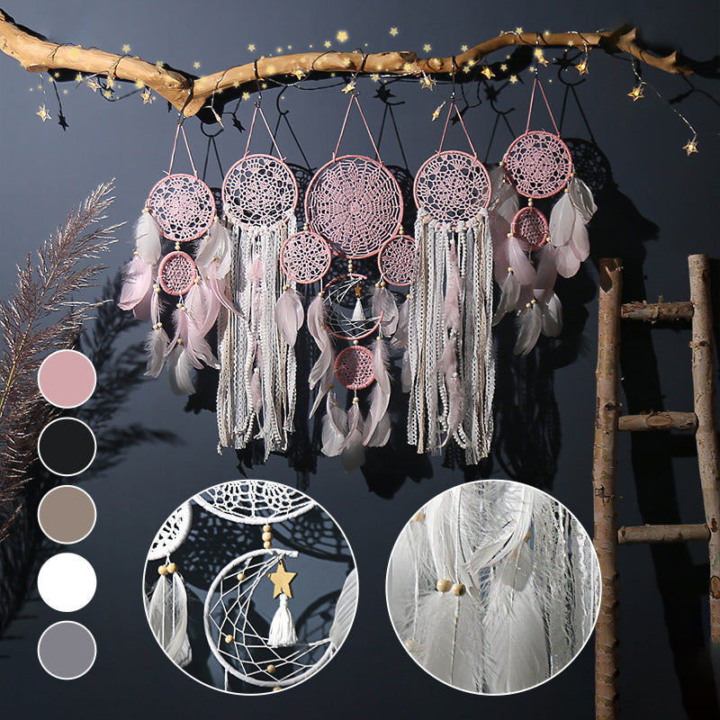 Dreamcatcher Moon and Stars Hanging Above Bed (5 PCS) Skanto