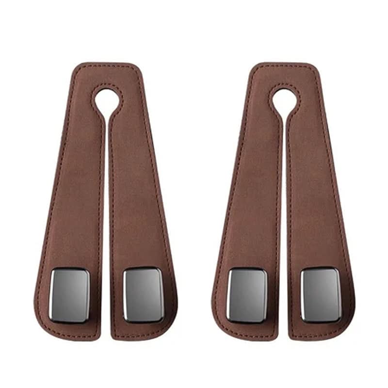 BowLift | Car Seat Back Double Hook with Phone Holder – PU Leather Organizer