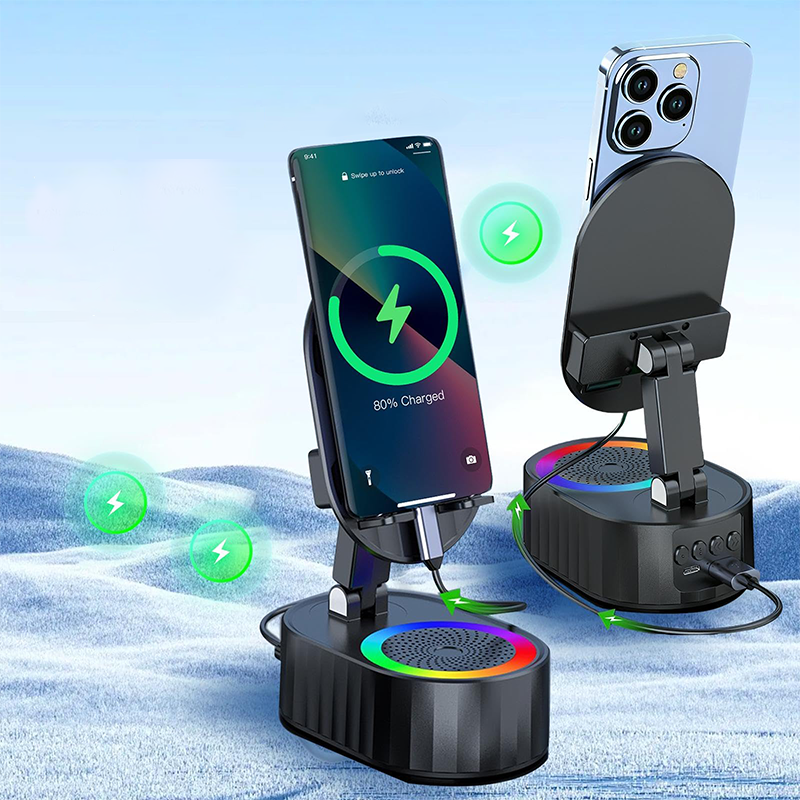 BowLift | 360° Adjustable Phone Stand with Built-in Bluetooth Speaker