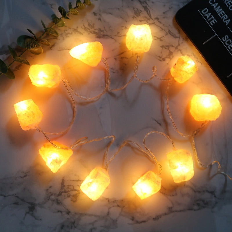 Skanto | SolaraGleam Himalaya Salt Light Source | Warm Amber Light | Portable Natural Crystal Decoration for Home