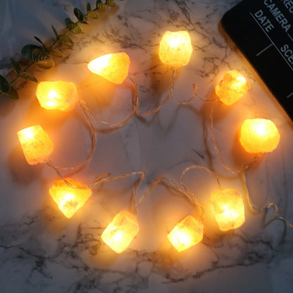 Skanto | SolaraGleam Himalaya Salt Light Source | Warm Amber Light | Portable Natural Crystal Decoration for Home