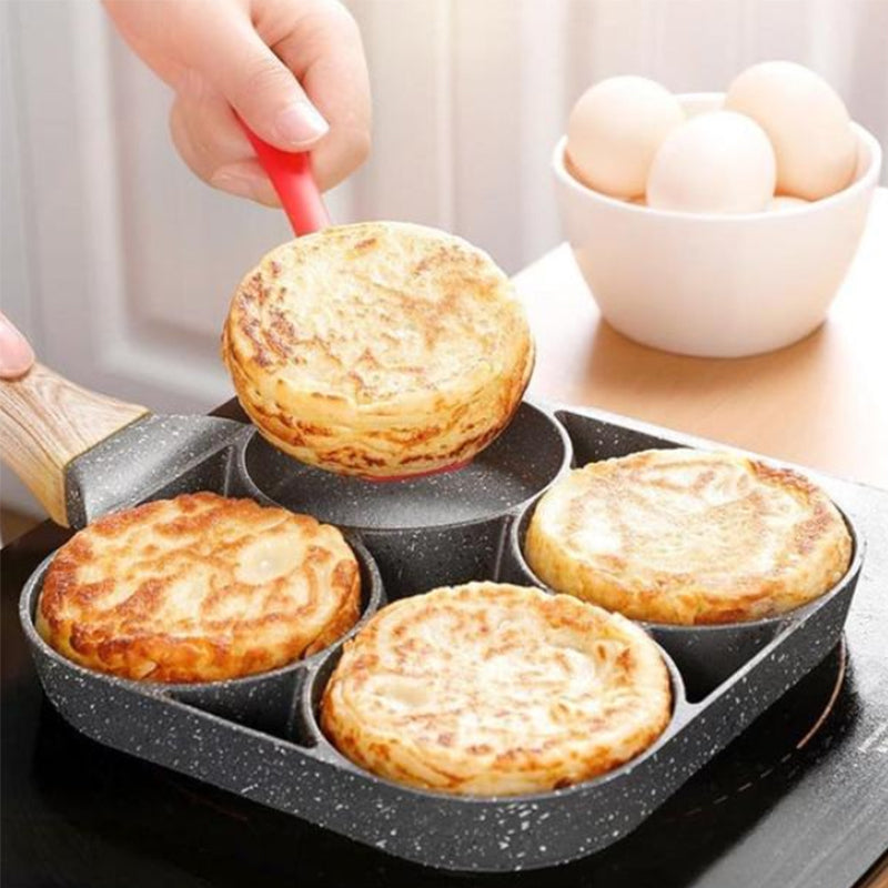 Skanto | Four-Hole Egg Pan, Breakfast Omelette Household Frying Pan Non-Stick Pan