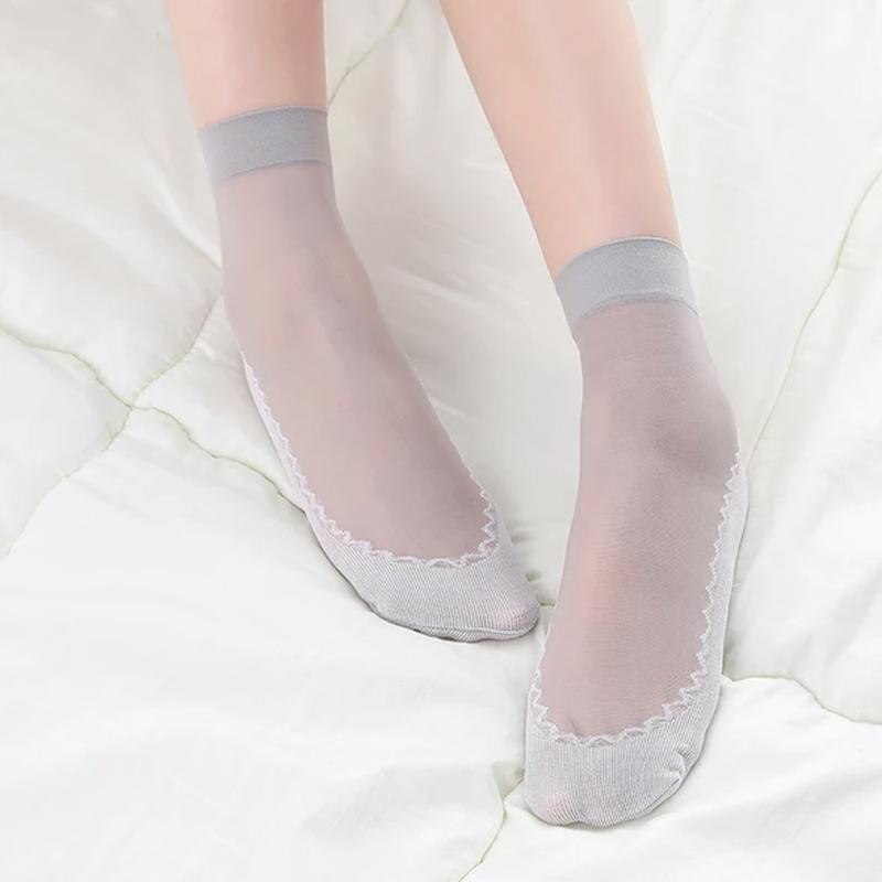 BowLift | Silky Anti-Slip Cotton Socks, 5 Pairs