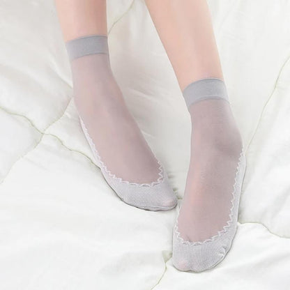 BowLift | Silky Anti-Slip Cotton Socks, 5 Pairs