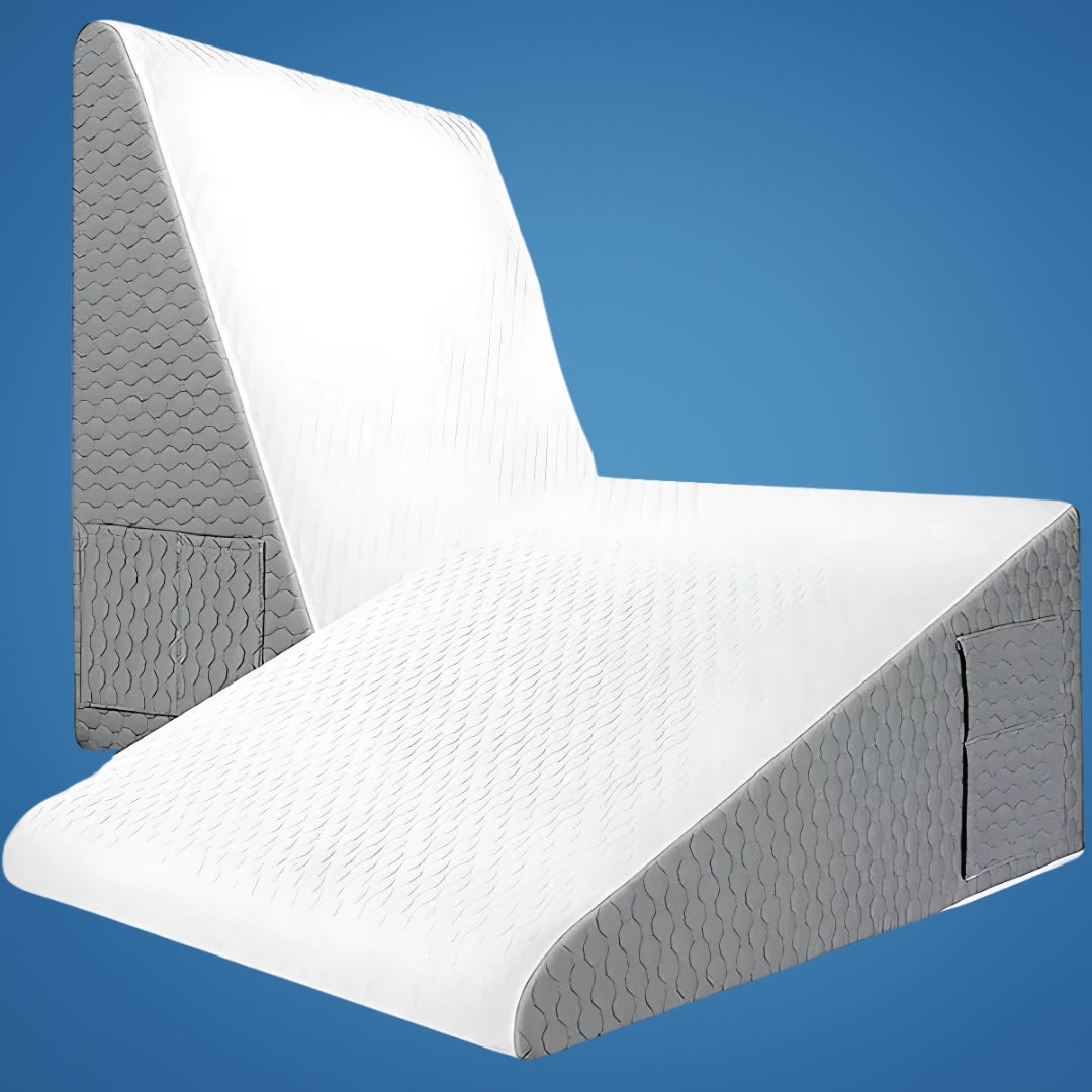 OrthoComfort | Triangle Wedge Pillow – Memory Foam – Extra Support for Heartburn – Sleep Apnea – Back Pain – Post-Surgery Recovery Bowlift