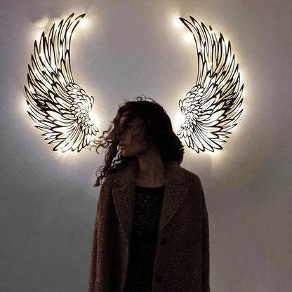 BowLift | Metal wall art with angel wings and LED lights