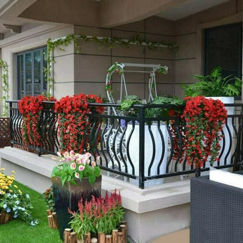 Lively artificial hanging orchid bunch | Skanto