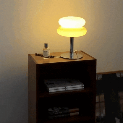 Skanto | Elegant Macaron Glass Table Lamp with USB - 3 Light Colors