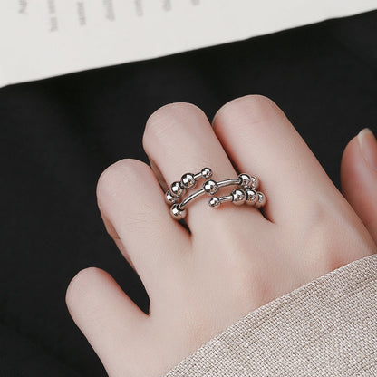 Drive away your fear circle bead fidget ring