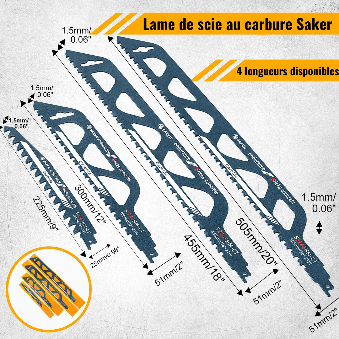 Saker alternative saw blade for cutting wood, porous concrete, bricks | Bowlift