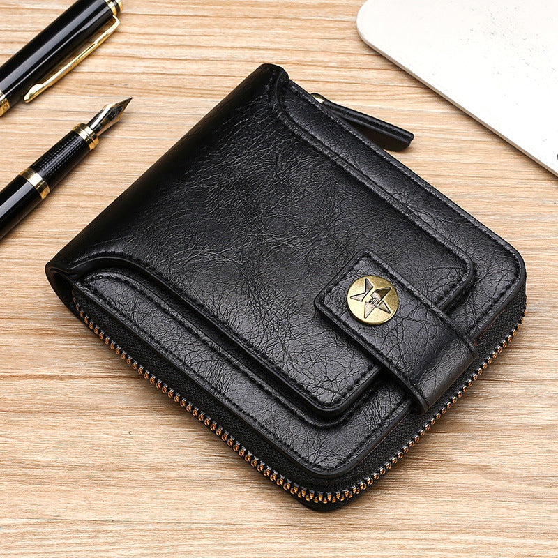 BowLift | Men's New Short Fashion Multi-Cards Horizontal Zipper Wallet