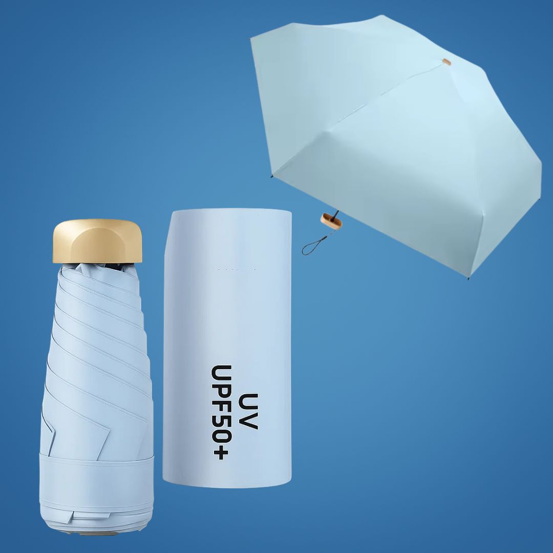 UrbanBrolly | Mini foldable umbrella UV – Sun protection UPF 50+ – Water-repellent – Lightweight and pocket-friendly for travel use Karnz