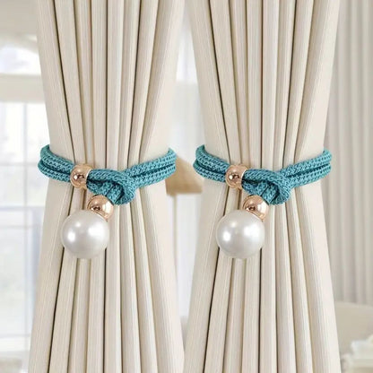 BowLift | Lustrous Pearl Curtain Tie Back | 2 Pcs Set