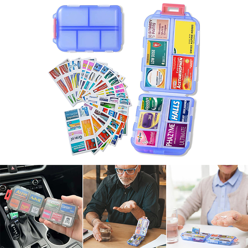BowLift | Travel Pill Organizer Box (161 Labels for Customization)