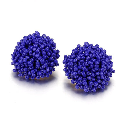 Skanto | Handmade Multicolor Pearl Pompom Stud Earrings