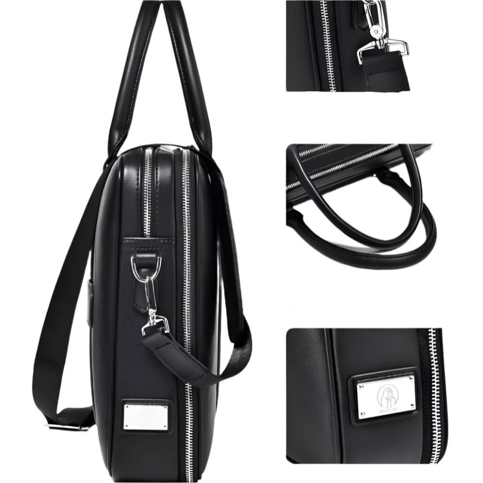 BowLift | Manhattan Leather Business Laptop Briefcase Crossbody Handbag
