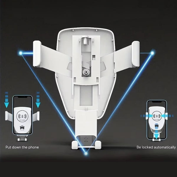 Skanto | Wireless Car Charger & Phone Mount - Fast Charger Holder for iPhone 14 and All Smartphones