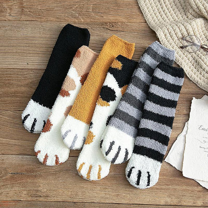 Skanto | Fluffy Fuzzy Cat Paw Socks