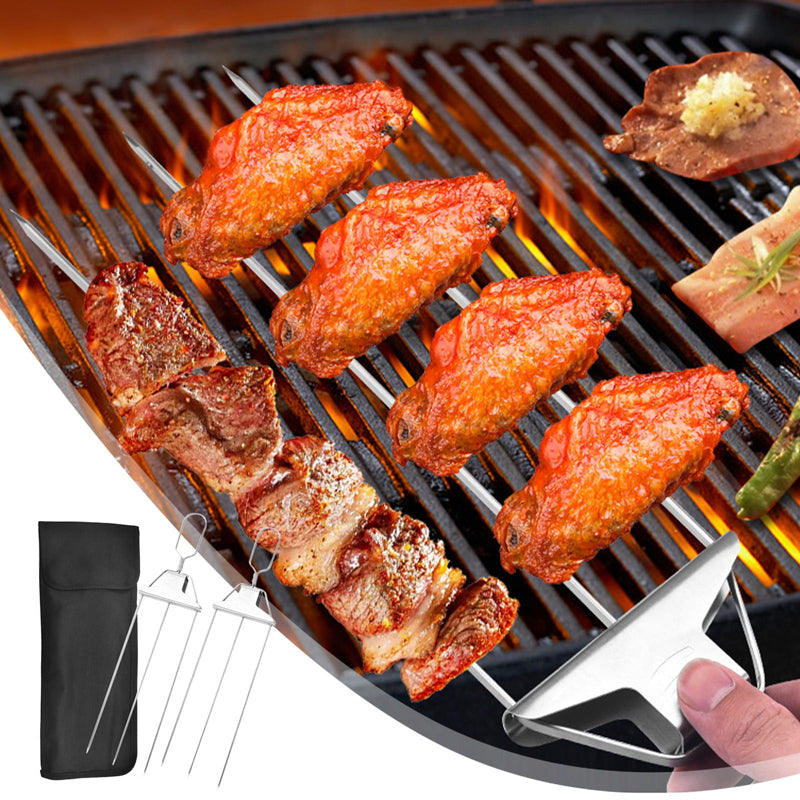 3 Way Grilling Skewers, Stainless Steel Skewers for BBQ | Bowlift