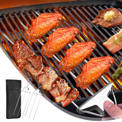 3 Way Grilling Skewers, Stainless Steel Skewers for BBQ | Bowlift