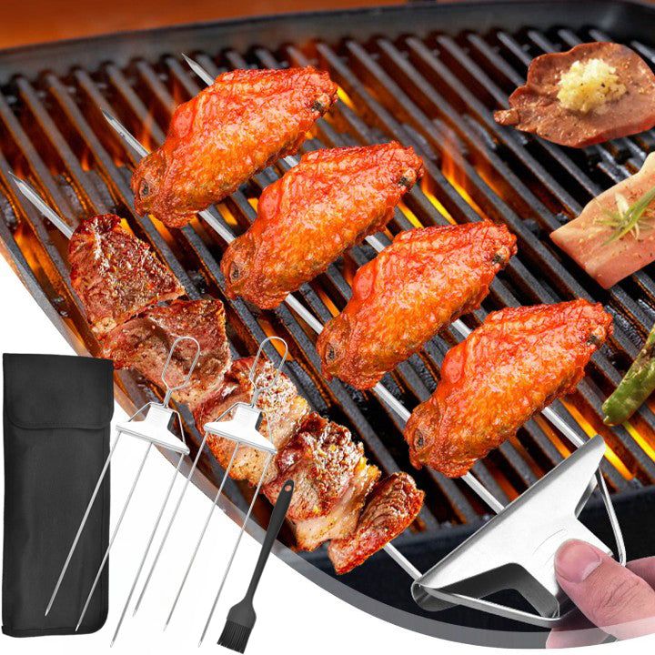 3 Way Grilling Skewers, Stainless Steel Skewers for BBQ | Bowlift