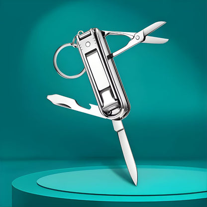 Function Nail Clipper Tool – 6-in-1 Grooming Gadget – Premium Stainless Steel – Compact Travel Carry for Busy Professionals Bowlift