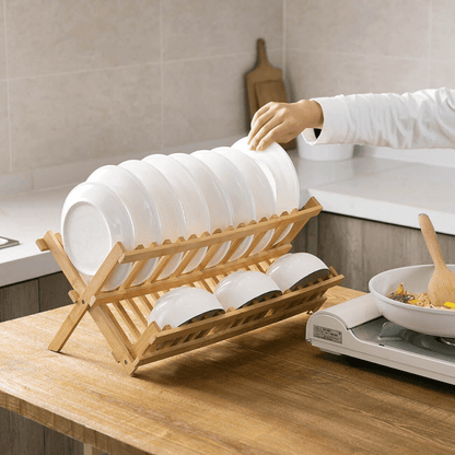 BowLift | Space-saving bamboo drying rack for an eco-friendly household