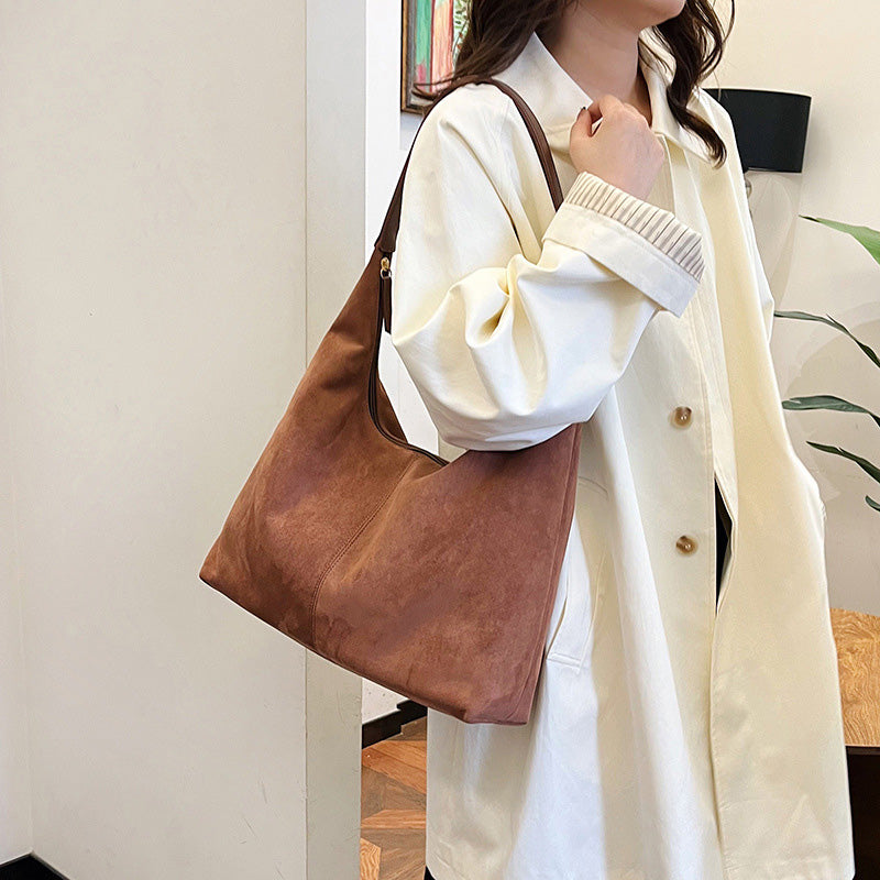 Skanto | Suede Underarm Bag with Large Capacity