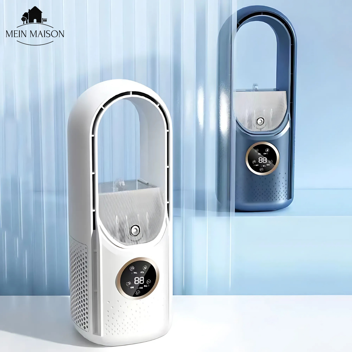 Airevo Air Cooler | Bladeless USB Fan | 6 Speeds | Quiet & With Timer | Humidification | Brehn